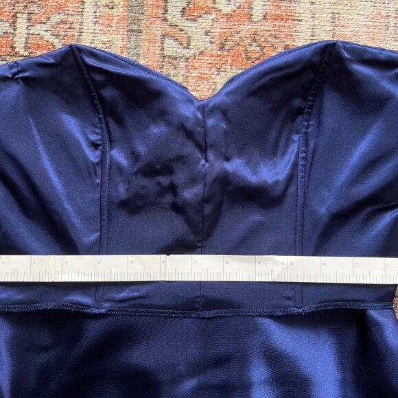 Laundry by Shelli Segal Navy Silk Strapless Gown - Picture 12 of 12